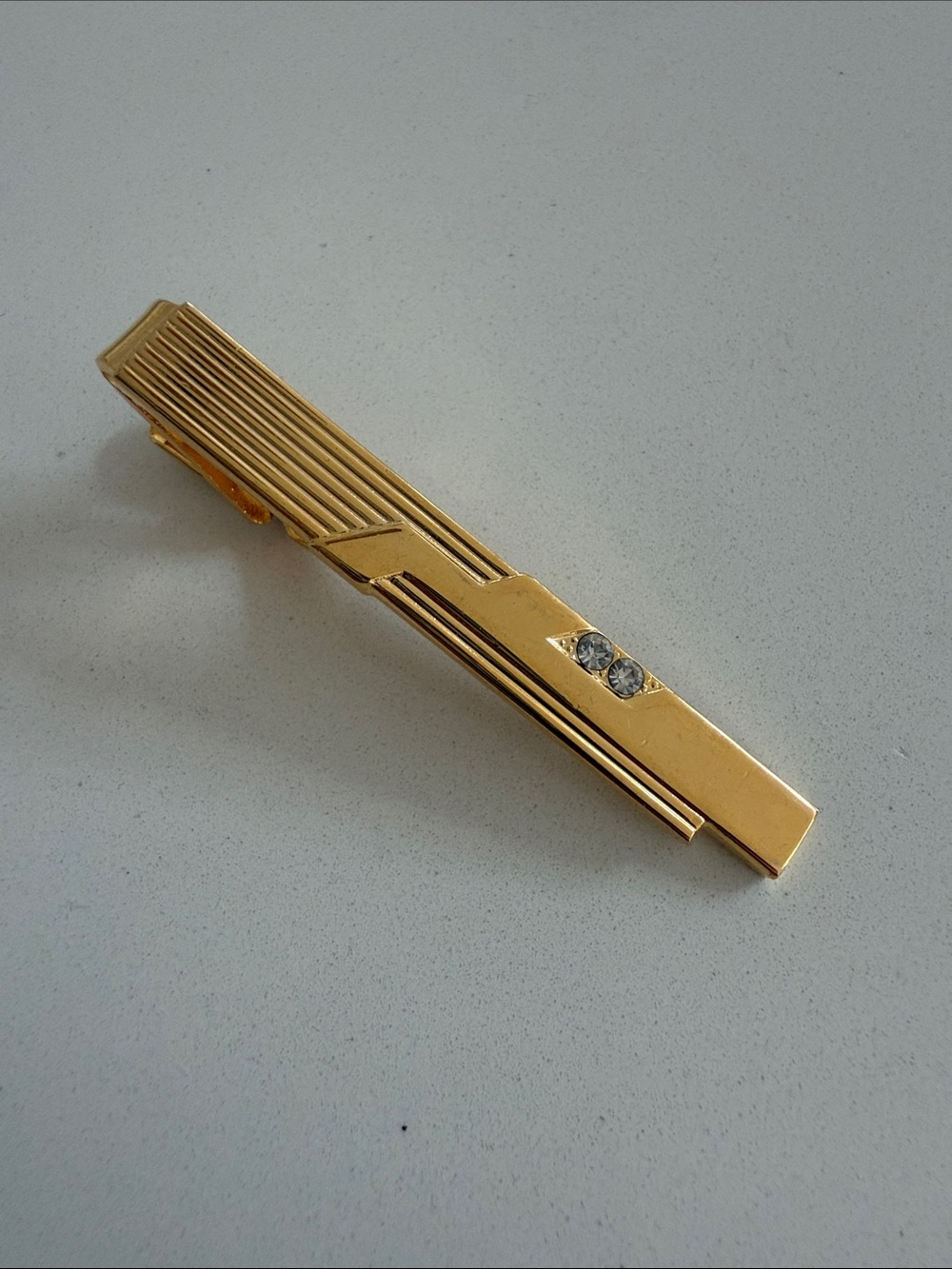 ZEPHYR Vintage Tie Clip Clasp Signed Pegasus Logo Geometric Mid-Century Business